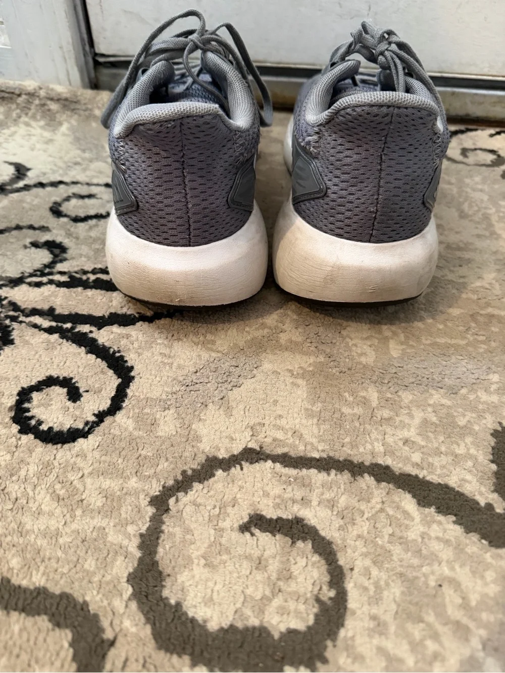 Adidas Grey Mesh Cloudfoam Athletic Sneakers